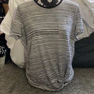 White and black striped T-shirt